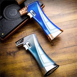 Lubinski New Design Çok Fonksiyonlu Tek Torch Büyük Masa Tipi Puro Çakmağı Blue Ice LB-120