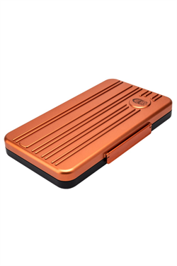 Lubinski Seyahat Tipi 5 Turuncu Humidor Metal Puro Kutusu LB-606