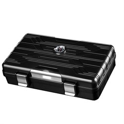 Lubinski Seyahat Tipi Puro Kutusu Humidor Siyah-Gümüş(10Cigar) LB-626