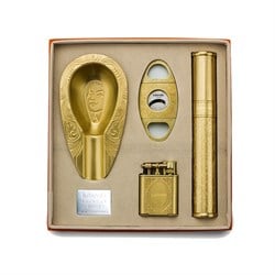 Lubinski Yeni Seri Dörtlü Motif İşlemeli Gold Puro Seti LB-732