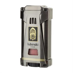 Lubinski Yeni Seri Sehpalı Çift Delicili Üç Torch Puro Çakmağı Gunmetal LB-155