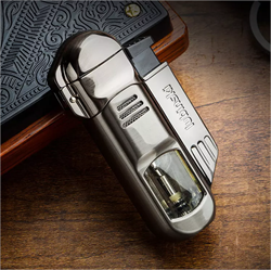 Lubinski Yeni Stil Delicili Dört Torch Puro Çakmağı Gunmetal LB-151