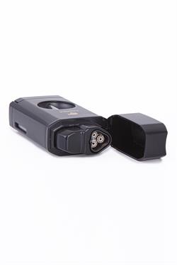 Parmida 3 Torch Pürmüz Siyah Dahili V Kesicili Metal Puro Çakmağı