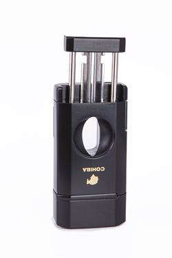 Parmida 3 Torch Pürmüz Siyah Dahili V Kesicili Metal Puro Çakmağı
