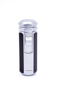 Parmida 4 Torch Pürmüz Gümüş-Siyah Metal Puro Çakmağı