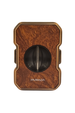 Parmida Bronz Ahşap Desenli Metal Puro Makası Kesici