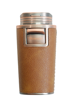 Parmida Çift Torch Pürmüz Delicili Gövdesi Deri Bronz Metal Puro Çakmağı