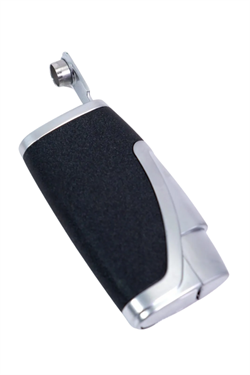 Parmida Çift Torch Pürmüz Siyah - Gümüş Metal Puro Çakmağı