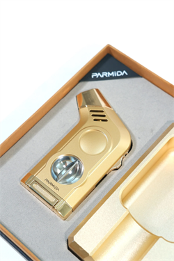 Parmida Gold Tek Torch Masa Tipi Çakmak Tekli Gold Küllük İkili Puro Seti