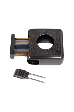 Parmida Gunmetal İşlemeli V-Cut Puro Makası Kesici