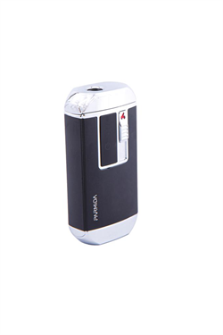 Parmida Siyah-Gümüş Multifonksiyonel Çakmak (Tek Torch Pürmüz Puro Çakmağı, Elektrikli Çakmak, Powerbank, El Feneri)