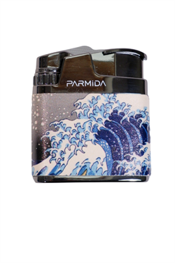 Parmida Tek Torch Pürmüz Deniz Desenli Çok Renkli Metal Puro Çakmağı