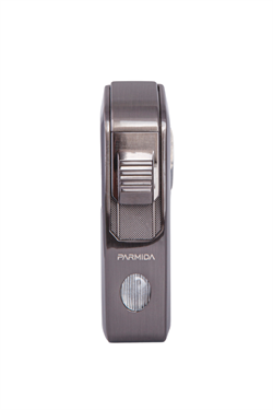 Parmida Tek Torch Pürmüz Gunmetal-Ahşap Desenli Dahili Puro Makaslı Metal Puro Çakmağı
