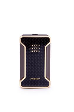 Parmida Tek Torch Pürmüz Karbon Desenli Gold Puro Çakmağı