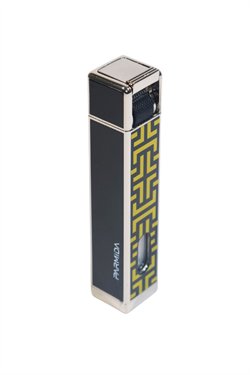 Parmida Tek Torch Pürmüz Siyah-Sarı Desenli Metal Puro Çakmağı