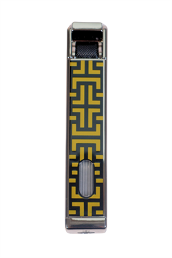 Parmida Tek Torch Pürmüz Siyah-Sarı Desenli Metal Puro Çakmağı