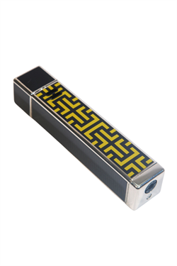 Parmida Tek Torch Pürmüz Siyah-Sarı Desenli Metal Puro Çakmağı