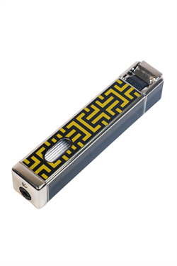 Parmida Tek Torch Pürmüz Siyah-Sarı Desenli Metal Puro Çakmağı