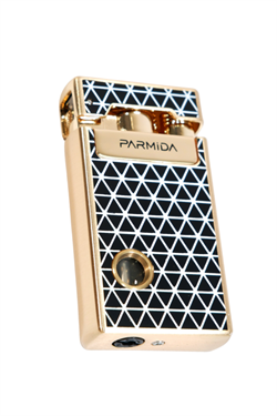 Parmida Tek Torch Pürmüz Soft Flame Özellikli Gold Siyah-Beyaz Mozaik Desenli Metal Puro Çakmağı