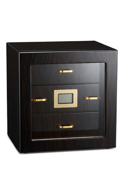 PremiumQuality Arica 3 Çekmeceli Kahverengi Sedir Humidor Puro Kutusu