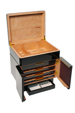 PremiumQuality Buenos Siyah-Kahverengi Sedir Humidor Puro Kutusu