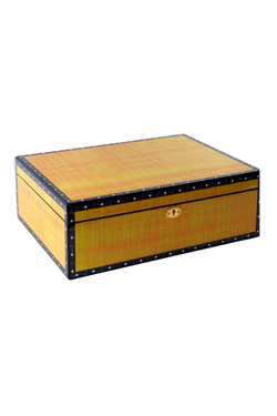 PremiumQuality Flamengo Sarı Desenli Sedir Humidor Puro Kutusu