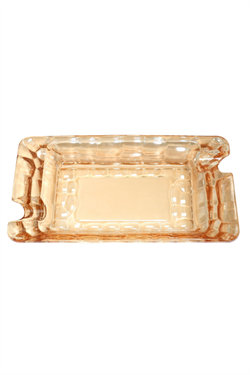 PremiumQuality Gold Şeffaf Kristal Desenli İkili Puro Küllüğü - TR9750
