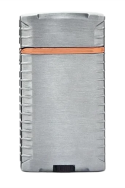 PremiumQuality Gümüş Çift Torch Pürmüz Metal Puro Çakmağı
