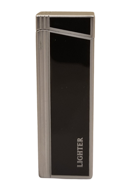 PremiumQuality Gümüş - Siyah Tek Torch Pürmüz Metal Puro Çakmağı