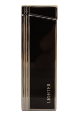 PremiumQuality Gümüş - Siyah Tek Torch Pürmüz Metal Puro Çakmağı