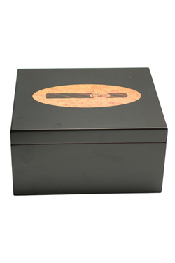 PremiumQuality Polermo Siyah Sedir Humidor Puro Kutusu