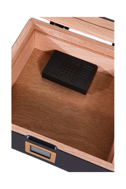 PremiumQuality Siyah Camlı  Sedir  Küçük Humidor Puro Kutusu