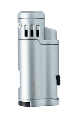 Quantoro 3 Torch Pürmüz Gümüş Metal Puro Çakmağı