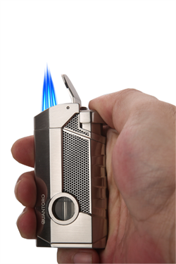 Quantoro 3 Torch Pürmüz Gümüş Metal Puro Çakmağı