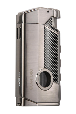 Quantoro 3 Torch Pürmüz Gümüş Metal Puro Çakmağı