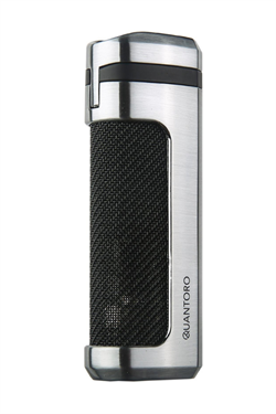 Quantoro 3 Torch Pürmüz Gümüş-Siyah Metal Puro Çakmağı