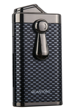 Quantoro Çift Torch Pürmüz Delicili Karbon Desenli Metal Puro Çakmağı