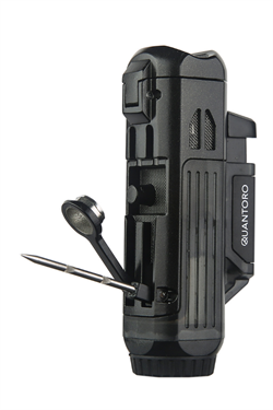 Quantoro Çift Torch Pürmüz Delicili/İğneli Siyah Metal Puro Çakmağı