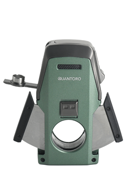 Quantoro Çift Torch Pürmüz Düz Kesici/Delicili Yeşil Metal Puro Çakmağı