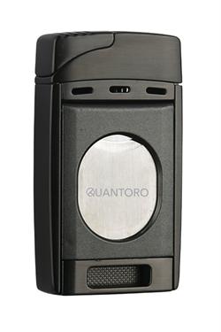 Quantoro Çift Torch Pürmüz Easy Cut Gunmetal Metal Puro Çakmağı