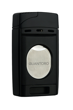 Quantoro Çift Torch Pürmüz Easy Cut Siyah Metal Puro Çakmağı