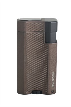 Quantoro Çift Torch Pürmüz Kahverengi Metal Puro Çakmağı