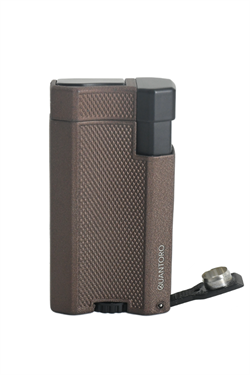 Quantoro Çift Torch Pürmüz Kahverengi Metal Puro Çakmağı