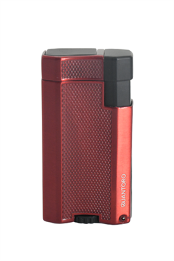 Quantoro Çift Torch Pürmüz Kırmızı Metal Puro Çakmağı