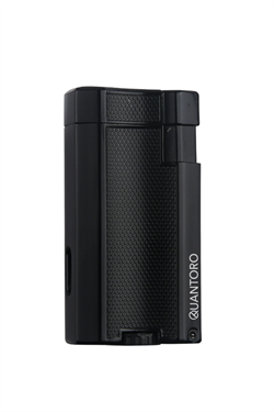 Quantoro Çift Torch Pürmüz Siyah Metal Puro Çakmağı