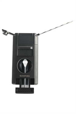 Quantoro Çift Torch Pürmüz V-Cut/Delicili/İğneli Gunmetal Metal Puro Çakmağı