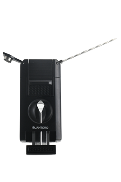 Quantoro Çift Torch Pürmüz V-Cut/Delicili/İğneli Siyah Metal Puro Çakmağı