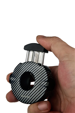 Quantoro Karbon Desenli Çark Mekanizmalı V-Cut Puro Makası Kesici