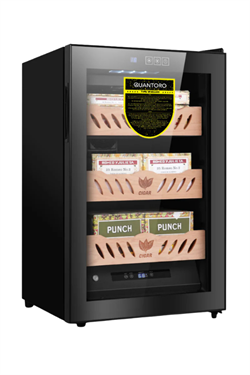 Quantoro QCC-44 Elektronik Nemlendirme & Soğutmalı Siyah Puro Dolabı - QTR-009
