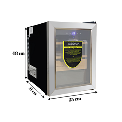 Quantoro QCC-52-B Elektronik Nemlendirme & Soğutmalı Gümüş Puro Dolabı